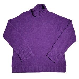 J. Crew Purple Supersoft Yarn Turtleneck Sweater Womens S